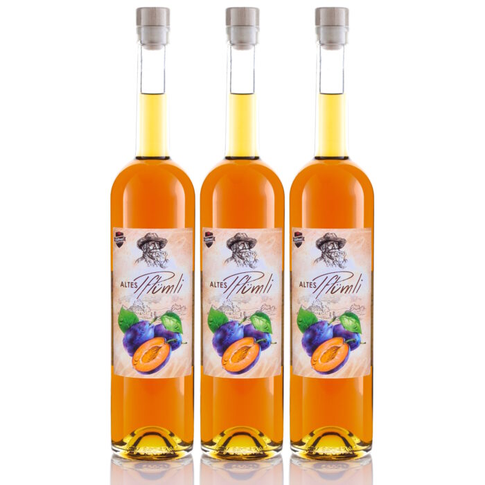 Altes Pflümli 0,7L 3x Pflaumen-Spezialität / Vieille Prune (vormals Alte Pflaume)
