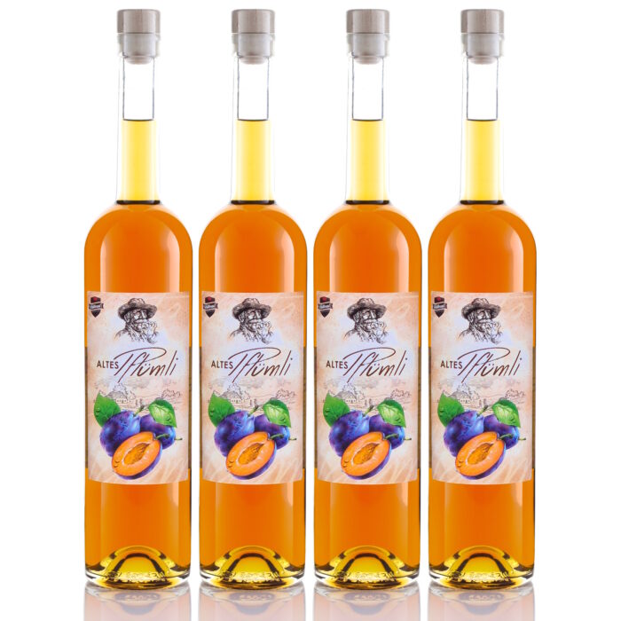 Altes Pflümli 0,7L 4x Pflaumen-Spezialität / Vieille Prune (vormals Alte Pflaume)